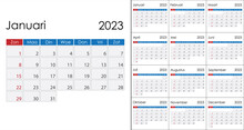 Calendar 2023 On Dutch Language, Week Start On Sunday. Vector Template
