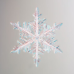 Wall Mural - snowflake isolated white background, abstract transparent crystal natural photo macro