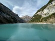 The reservoir lake Panixersee (Lag da Pigniu) or Panixer Lake on the slopes of the Glarus Alps mountain massif, Pigniu-Panix - Canton of Grisons, Switzerland (Kanton Graubünden, Schweiz)