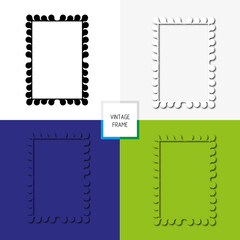 set of vintage multicolored frames in ornament style