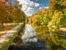Aerial View Of Bydgoszcz Canal In Autumn.