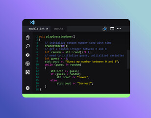 Wall Mural - integrated development environment. window for developing computer programs. programming and coding 