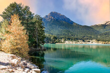Lake Doxa Is An Artificial Lake At An Altitude Of 900 Meters, Located In Ancient Feneos Of Korinthia. Greece