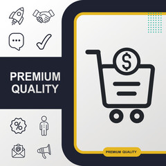 Wall Mural - Shopping cart icon graphic element. Modern design.