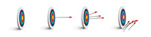 3d Archery Target With Arrows Set, Darts Hit Or Miss Boards With Red, Yellow, Blue Rings