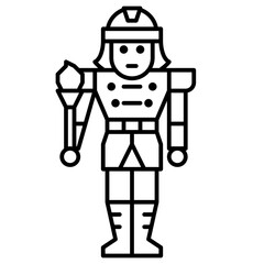 Sticker - christmas nutcrackers outline icon