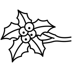 Sticker - holly outline icon