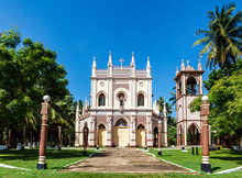Exterior Of A Neo Gothic Church With Bell Tower In Negombo, Sri Lanka, Asia