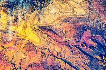 Wall Mural - land features and details over the usa. beauty in nature. digital enhancement. elements by nasa