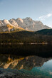 Lake Eibsee during sunset.