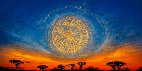 There is an astrological zodiac in the sky of Africa and the savannah. It's a powerful visual for astrology and African horoscopes.