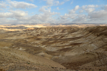 Stunning landscape of Judaean Desert with sandy hills, Israel, Palestine.