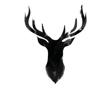 Silhouette Of A Deer Head.