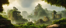 Artistic Concept Painting Of An Ancient Temple, Background Illustration