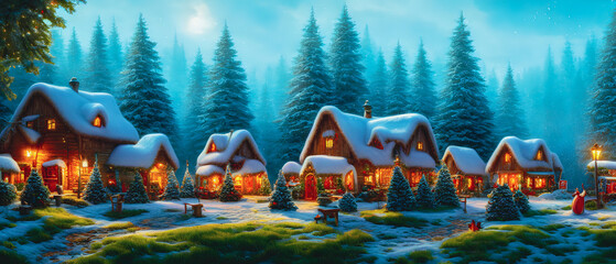 Wall Mural - Artistic concept painting of a christmas festive outdoor