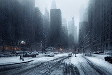 Concept Art Illustration Of Blackout In Frozen City As A Result Of Energy Crisis