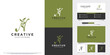 Monogram initial n and olive logo design with unique concept and business card