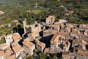 Wall Mural - aerial view of the historic town center of Bolsena