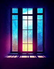 Wall Mural - Mysterious window design 3d illustrated