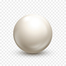 Billiard,white Pool Ball. Snooker Or Ping Pong Ball. 3D White Realistic Sphere Or Orb On Transparent Background. Vector Illustration
