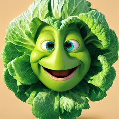 Wall Mural - cartoon cabbage man