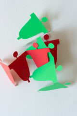 Canvas Print - abstract red and green 3d paper shapes