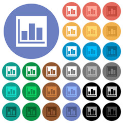 Canvas Print - Bar graph statistics solid round flat multi colored icons