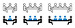 © Frank - Conjunto de iconos de reunión de negocios. Grupo de personas, trabajo en quipo. Concepto de negociación. Ilustración vectorial