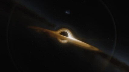 Wall Mural - cinematic animation of supermassive black hole. camera moves through a black hole or wormhole into a