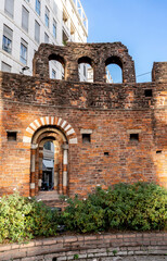 Wall Mural - Exterior of the crypt of San Giovanni in Conca, former basilica church which dates from the 4th century, located in the centre of Missori square, in Milan, Italy