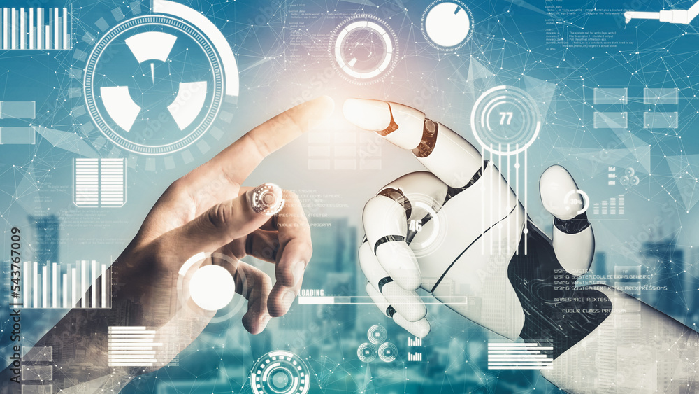 Futuristic robot artificial intelligence revolutionary AI technology ...