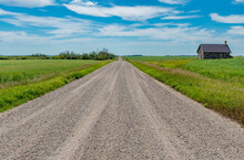 Country Road Leading To Foster School, Built Of Fieldstone In 1897, Outside Abernethy, Saskatchewan
