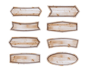 Aufkleber - Set of Wooden signboard isolated on white background