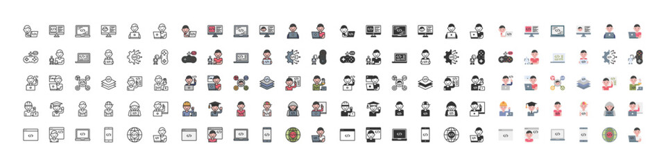 kids coding icon vector, computer,programming, development, student