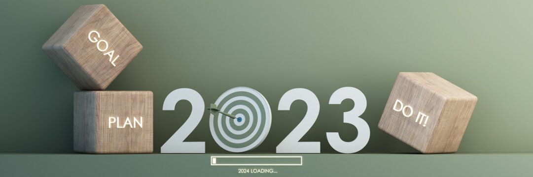 countdown start new year 2023 with the vision and perspective of planning to achieve goals. concept 