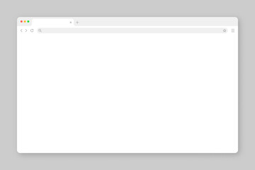 Wall Mural - blank web browser window with tab, toolbar and search field. modern website, internet page in flat s