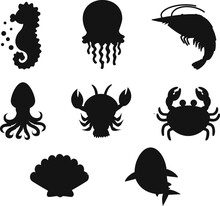 Cute Animals Isolated Vector Silhouettes