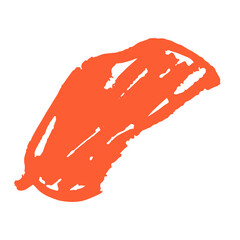 Poster - Abstract shape illustration in orange marker style for design element