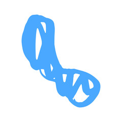 Poster - Abstract shape illustration in blue marker style for design element
