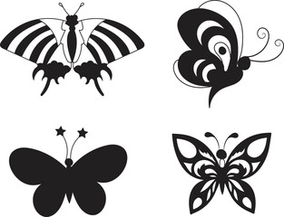 Wall Mural - Scissor skills Butterfly isolated vector Silhouettes