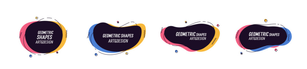 Wall Mural - set of modern organic shapes. fluid vector trendy elements. template graphics with geometric speech 