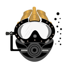 Diving Helmet PNG Illustration With Transparent Background - Commercial Diver