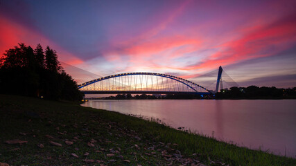 Wall Mural - Sunset over Putrajaya Lakeside.