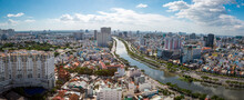 Top View Of Ho Chi Minh City With The River Saigon (Sông Sài Gòn) - Panorama