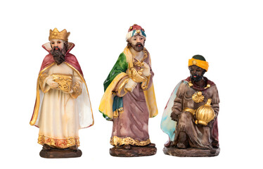 Wall Mural - The Christmas magic. Ceramic figure of the wise men