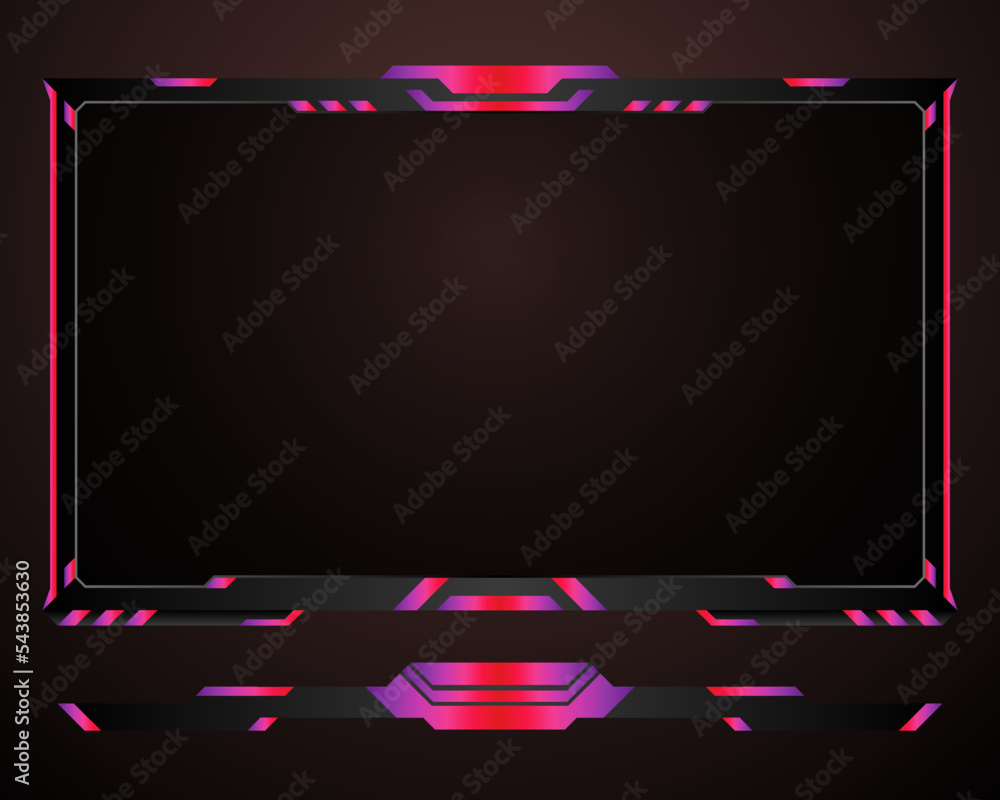 Modern live stream overlay webcam video border frame template Stock ...
