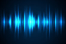 Sound Waves Oscillating Glow Light, Abstract Technology Background
