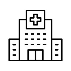 Wall Mural - Hospital building icon. Pictogram isolated on a white background.