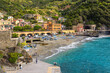 Leinwandbild Motiv Blick auf Monterosso al Mare an der Mittelmeerküste in Italien