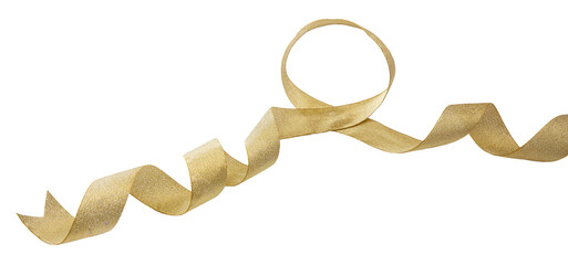Wall Mural - gold ribbon isolated transparent background, png. christmas shiny decoration, gifts.
